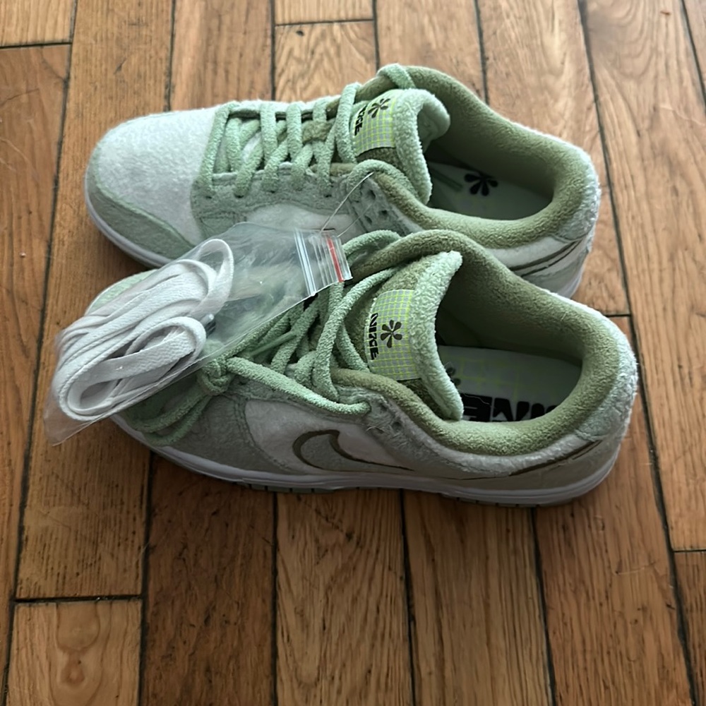 Nike Dunk Low 5.5 Brand New. Never worn / without box. Lime Green and White.